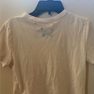 Cream Heart Graphic Crop Top
